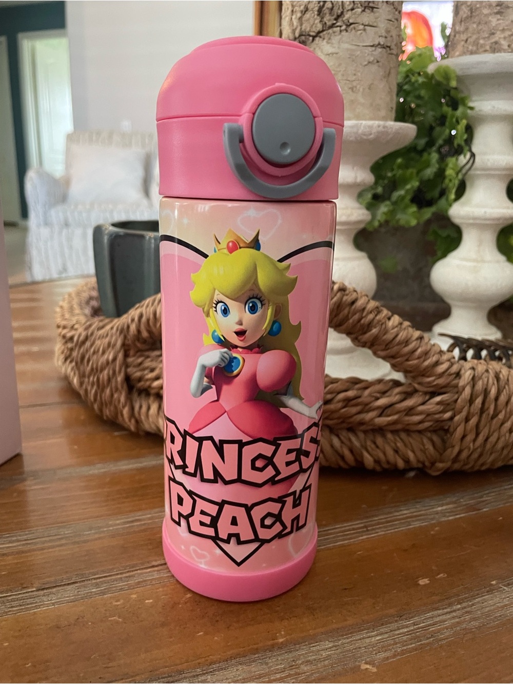 NEW!!! Princess Peach Pink Stainless Steel Water Bottle